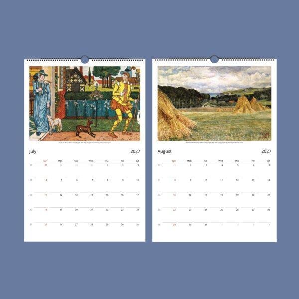 Walter Crane Wall Calendar – English Artist, Arts and Crafts Style, Semi-Glossy Paper