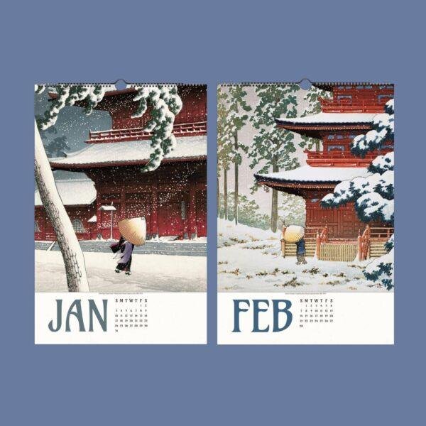Kawase Hasui Wall Calendar - Japanese Woodblock Prints, Semi-Glossy Paper