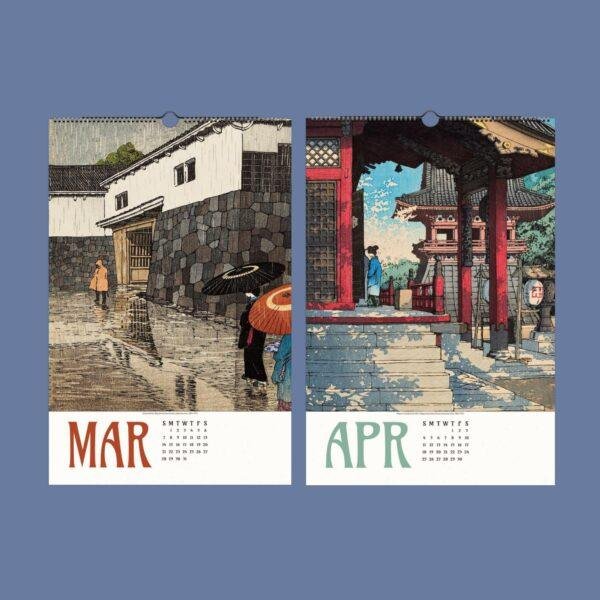 Kawase Hasui Wall Calendar - Japanese Woodblock Prints, Semi-Glossy Paper