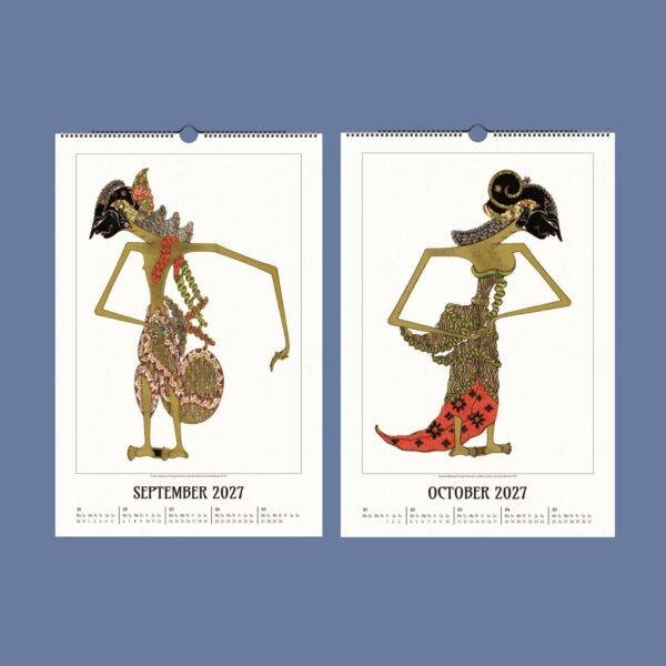 Wayang Kulit Wall Calendar – Shadow Puppets, Javanese Art, Performing Arts, Semi-Glossy Paper