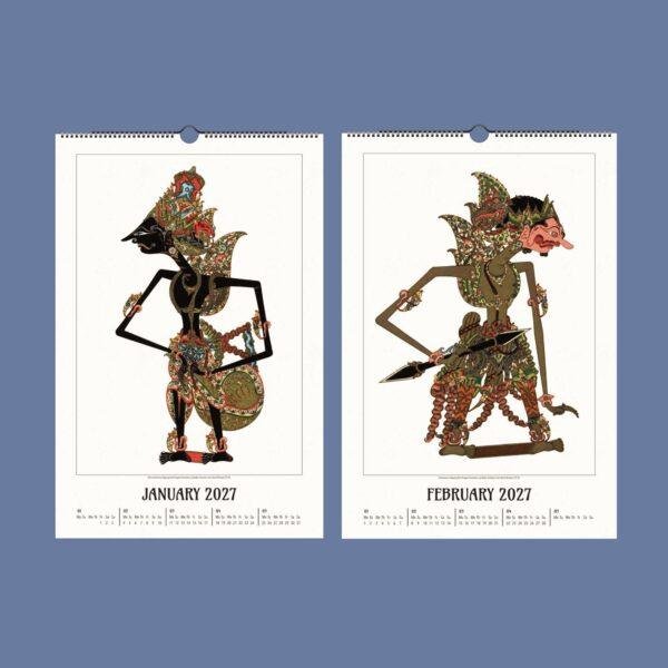 Wayang Kulit Wall Calendar – Shadow Puppets, Javanese Art, Performing Arts, Semi-Glossy Paper