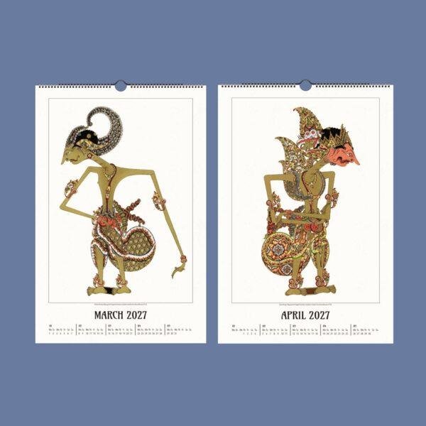 Wayang Kulit Wall Calendar – Shadow Puppets, Javanese Art, Performing Arts, Semi-Glossy Paper