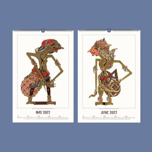 Wayang Kulit Wall Calendar – Shadow Puppets, Javanese Art, Performing Arts, Semi-Glossy Paper