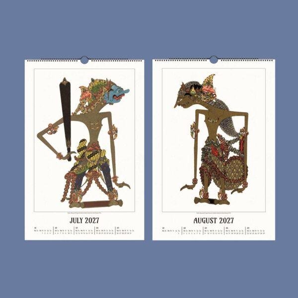 Wayang Kulit Wall Calendar – Shadow Puppets, Javanese Art, Performing Arts, Semi-Glossy Paper