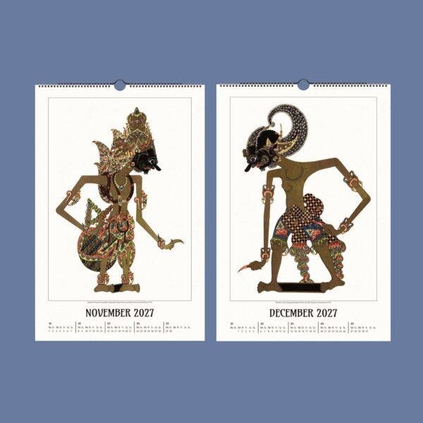 Wayang Kulit Wall Calendar – Shadow Puppets, Javanese Art, Performing Arts, Semi-Glossy Paper