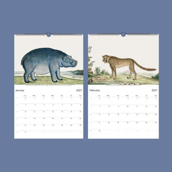 Untamed Africa Wall Calendar – Vintage Wildlife Art Prints, Semi-Glossy Paper