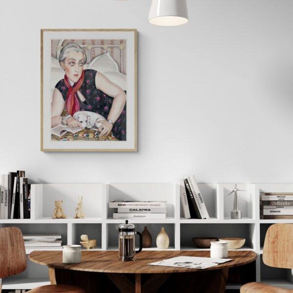 Gerda Wegener: "Woman with her Dog", Danish painter, Equal Rights, Matte Poster