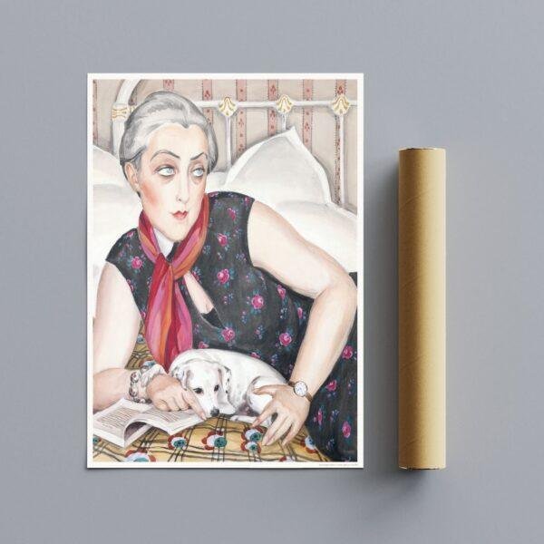 Gerda Wegener: "Woman with her Dog", Danish painter, Equal Rights, Matte Poster