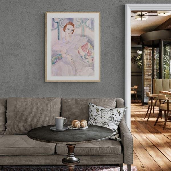 Gerda Wegener: "Young woman in a white Dress", Danish painter, Equal Rights, Matte Poster