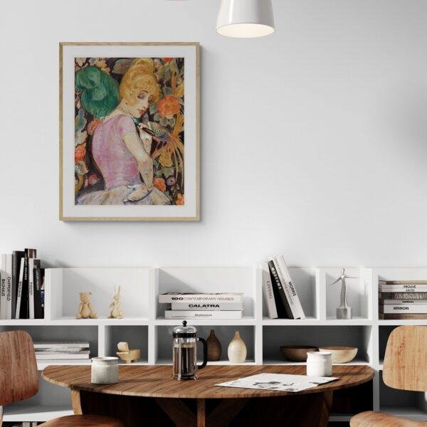 Gerda Wegener: "Lili Elbe with feather fan", Danish painter, Equal Rights, Matte Poster