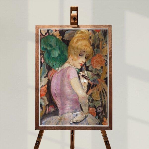 Gerda Wegener: "Lili Elbe with feather fan", Danish painter, Equal Rights, Matte Poster