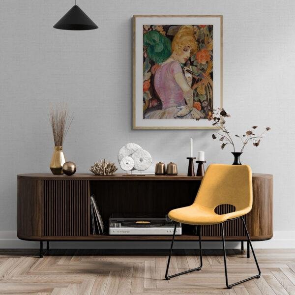 Gerda Wegener: "Lili Elbe with feather fan", Danish painter, Equal Rights, Matte Poster