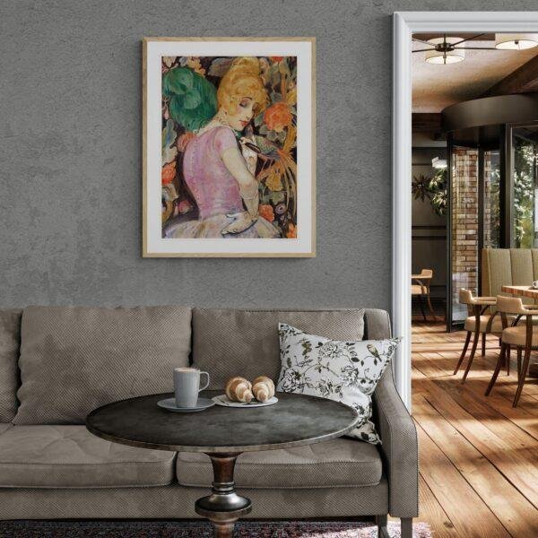 Gerda Wegener: "Lili Elbe with feather fan", Danish painter, Equal Rights, Matte Poster