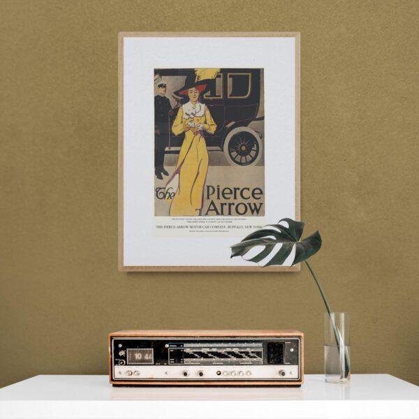 Vintage Car Poster - Pierce-Arrow Dual Valve Six, Automobile Art, Gallery Matte