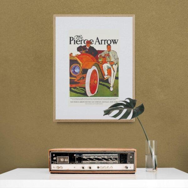 Vintage Car Poster - Pierce-Arrow Dual Valve Six, Automobile Art, Gallery Matte