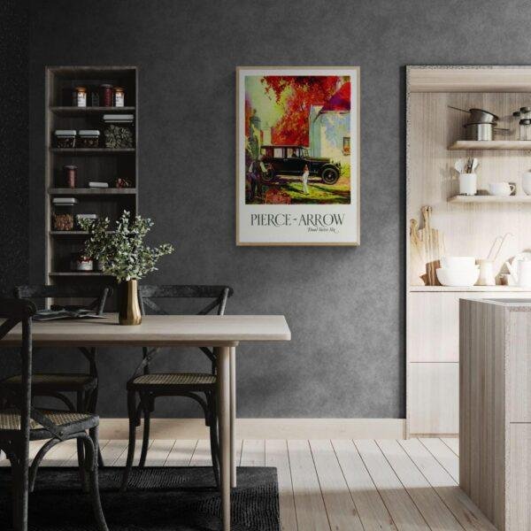 Vintage Car Poster - Pierce-Arrow Dual Valve Six, Automobile Art, Gallery Matte