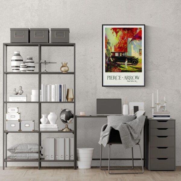 Vintage Car Poster - Pierce-Arrow Dual Valve Six, Automobile Art, Gallery Matte