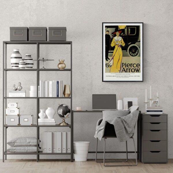 Vintage Car Poster - Pierce-Arrow Dual Valve Six, Automobile Art, Gallery Matte