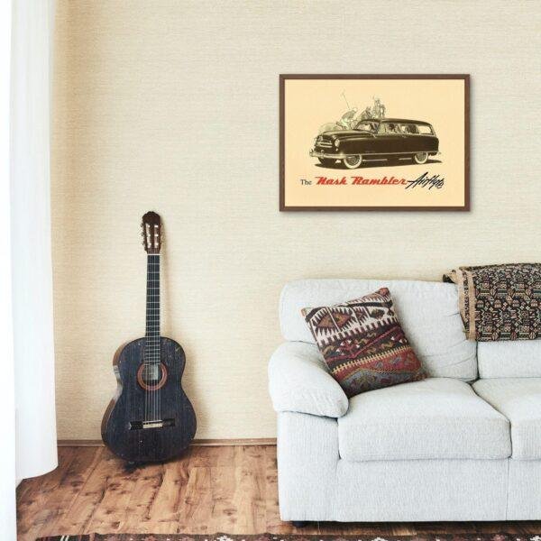 Vintage Car Poster Nash Rambler, American Motors, Car Enthusiast, Gallery Matte