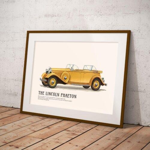 1933 Lincoln V-12 Phaeton, American Car, Car Enthusiast Decor, Gallery Matte