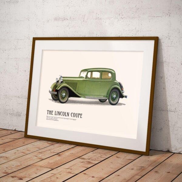 1933 Lincoln Coupe, American Car, Car Enthusiast Decor, Gallery Matte