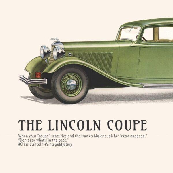 1933 Lincoln Coupe, American Car, Car Enthusiast Decor, Gallery Matte