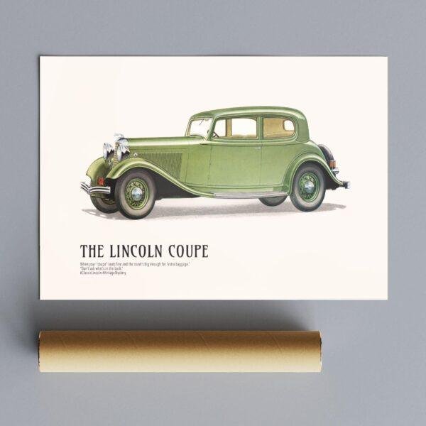 1933 Lincoln Coupe, American Car, Car Enthusiast Decor, Gallery Matte