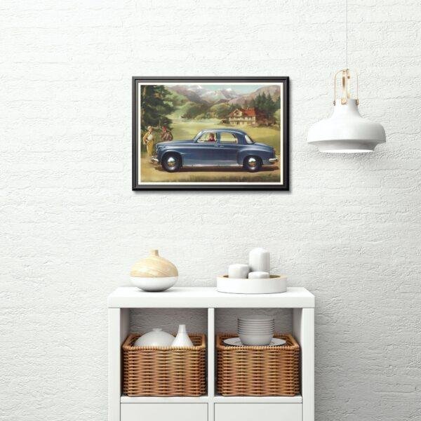 Rover P4 Print - Vintage Car Wall Art, Car Lover Gift, Gallery Matte