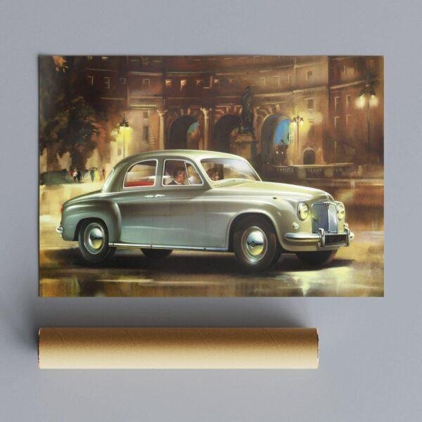 Rover P4 Print - Vintage Car Wall Art, Car Lover Gift, Gallery Matte