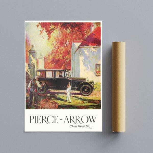 Vintage Car Poster - Pierce-Arrow Dual Valve Six, Automobile Art, Gallery Matte