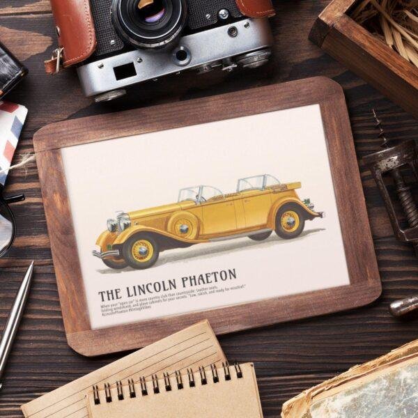 1933 Lincoln V-12 Phaeton, American Car, Car Enthusiast Decor, Gallery Matte