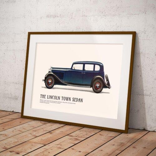 1933 Lincoln Town Sedan, American Car, Car Enthusiast Decor, Gallery Matte