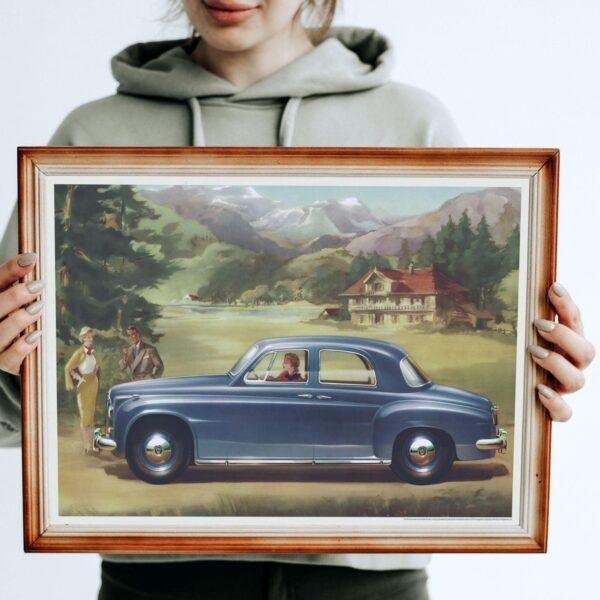 Rover P4 Print - Vintage Car Wall Art, Car Lover Gift, Gallery Matte