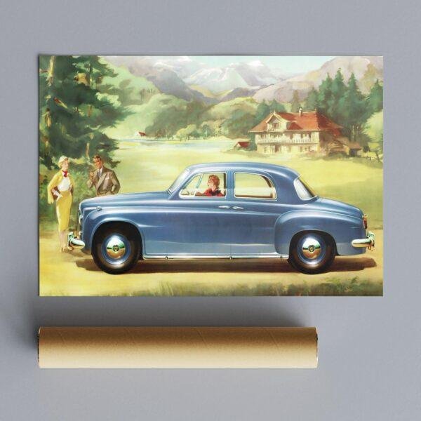 Rover P4 Print - Vintage Car Wall Art, Car Lover Gift, Gallery Matte