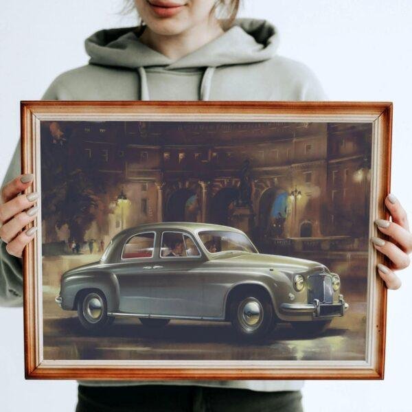 Rover P4 Print - Vintage Car Wall Art, Car Lover Gift, Gallery Matte