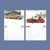 2027 vintage classic car wall calendar July and August