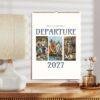 Max Beckmann's Departure 2027 wall calendar on shelf