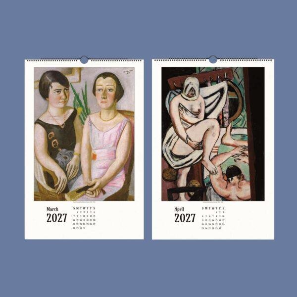 2027 wall calendar featuring Max Beckmann expressionist paintings