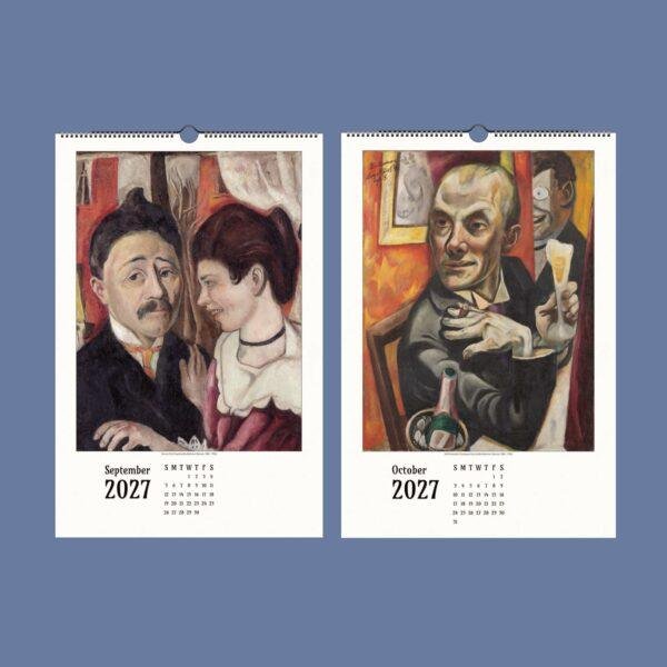 2027 wall calendar featuring Max Beckmann expressionist paintings
