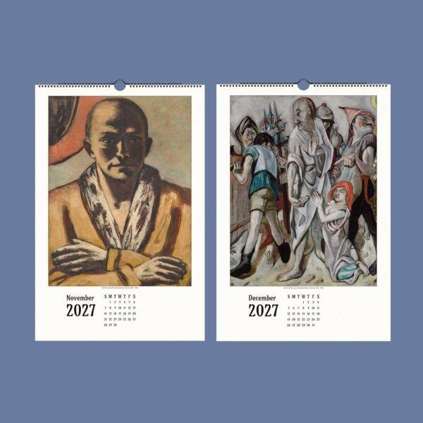 2027 wall calendar featuring Max Beckmann expressionist paintings