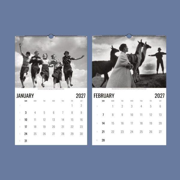 2027 wall calendar featuring vintage black and white photography