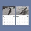 2027 wall calendar showing July and August vintage beach photos
