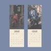 Vintage Vespa scooter wall calendar January February pages