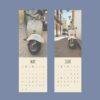 Vintage Vespa scooter wall calendar showing May and June