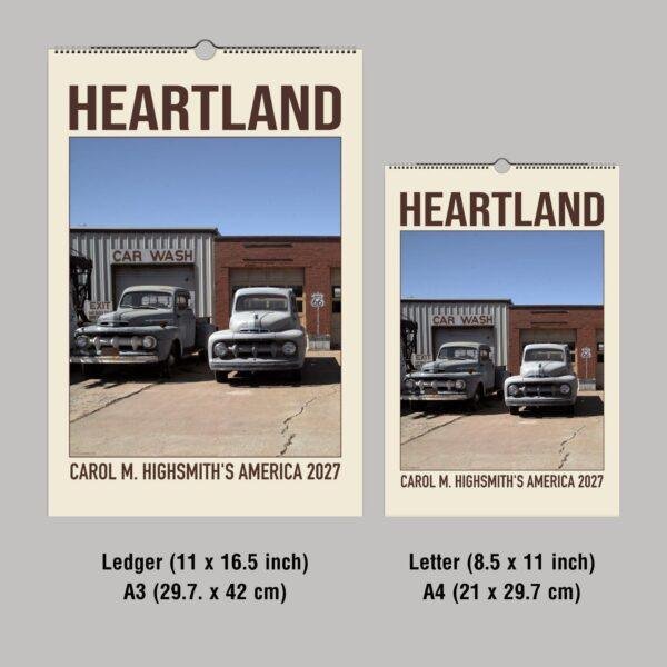 Heartland 2027 wall calendar featuring vintage Route 66 trucks
