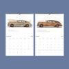 2027 wall calendar featuring vintage classic car illustrations