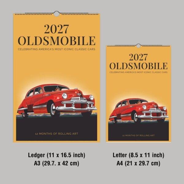 2027 Oldsmobile classic car wall calendar two sizes