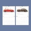 2027 vintage car wall calendar showing July and August pages