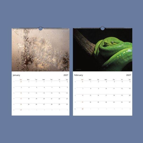 2027 wall calendar showing January and February pages
