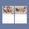 2027 wall calendar showing March and April with vintage collage art